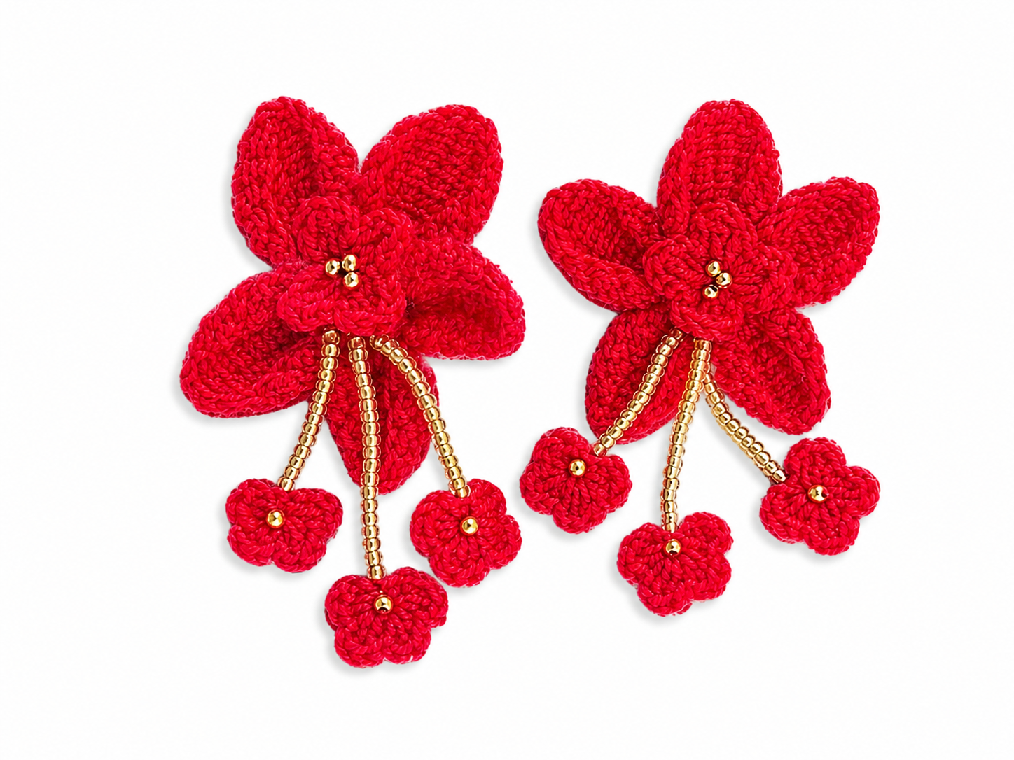 Aretes flor carmesí